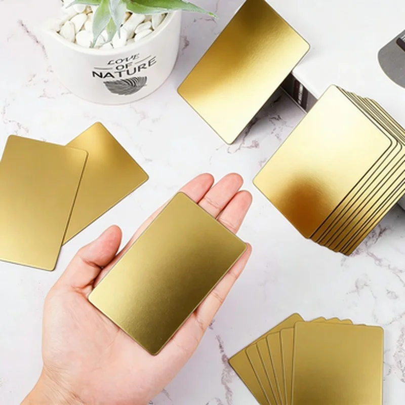 

35pcs Gold Ultra Thin Aluminum Sheet Card Custom Festival Blessing Plate Lightweight Metal Plate for Guest Memorial Gift