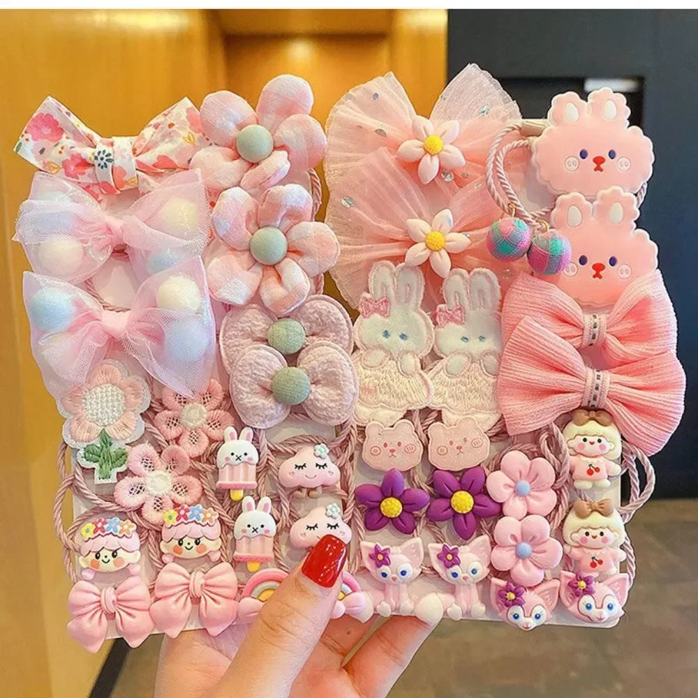 

1Set Cute Cartoon Elastic Hair Bands for Kids Girls Colored Bow Mermaid Princess Ponytail Hair Rope Baby Hair Accessories