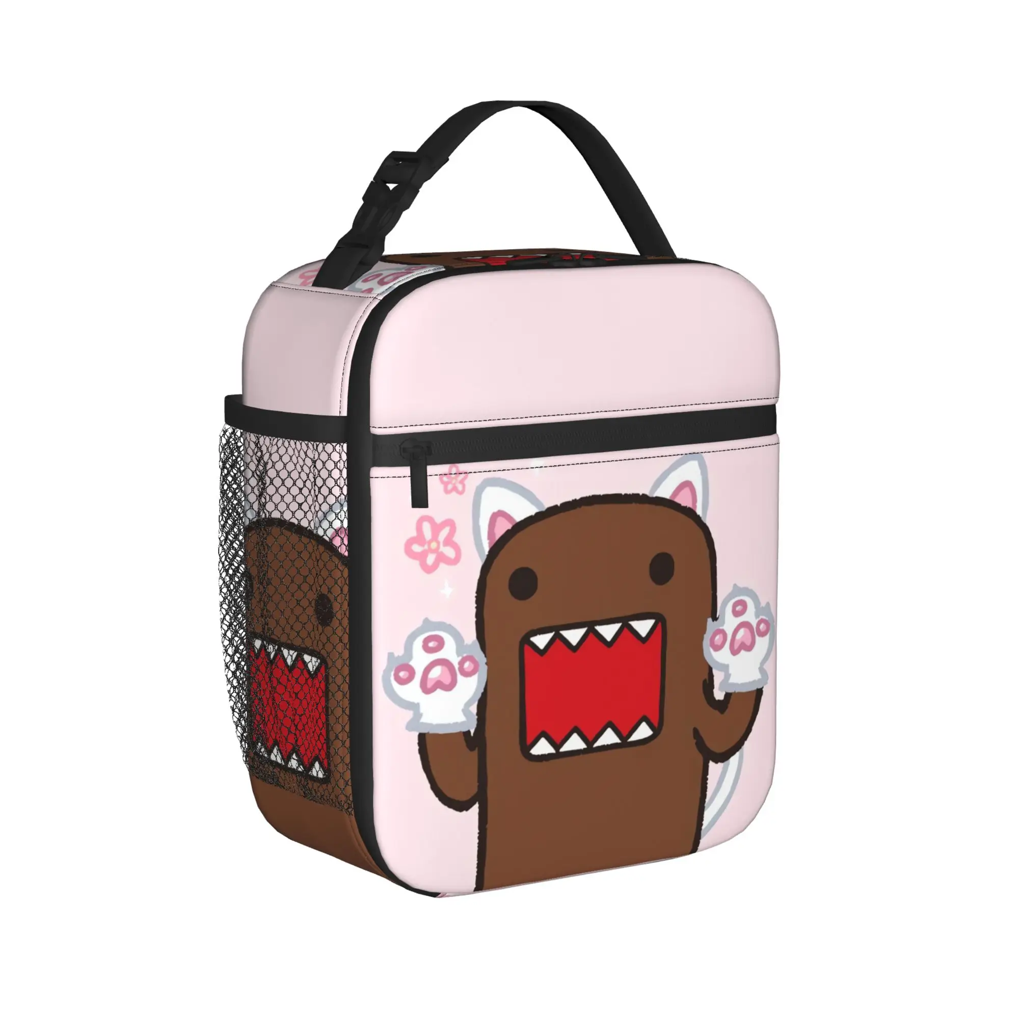 Cute Domo Kun Lunch Bag  Fashion Lunch Box For Women Office Portable Cooler Bag Oxford Print Tote Food Bags