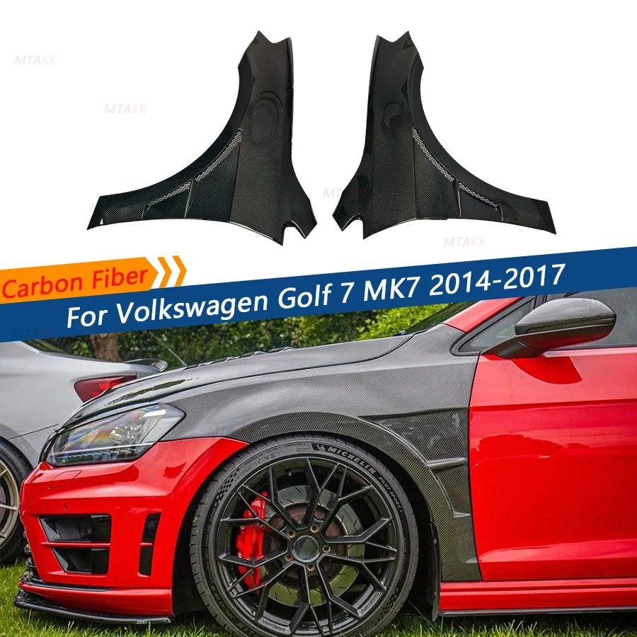 Carbon Fiber Car Front Fender Air Vent Trims for Volkswagen VW VII Golf 7 MK7  GTI R 2014-2017 Car Front Vent Fenders Body Kits