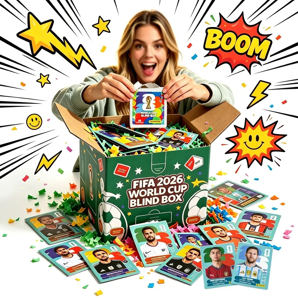 New Panini World Cup 2026 Sticker Blind Packs, Soccer Star Cards, Tourney Commemorative Collectibles, Fan Memo Gift