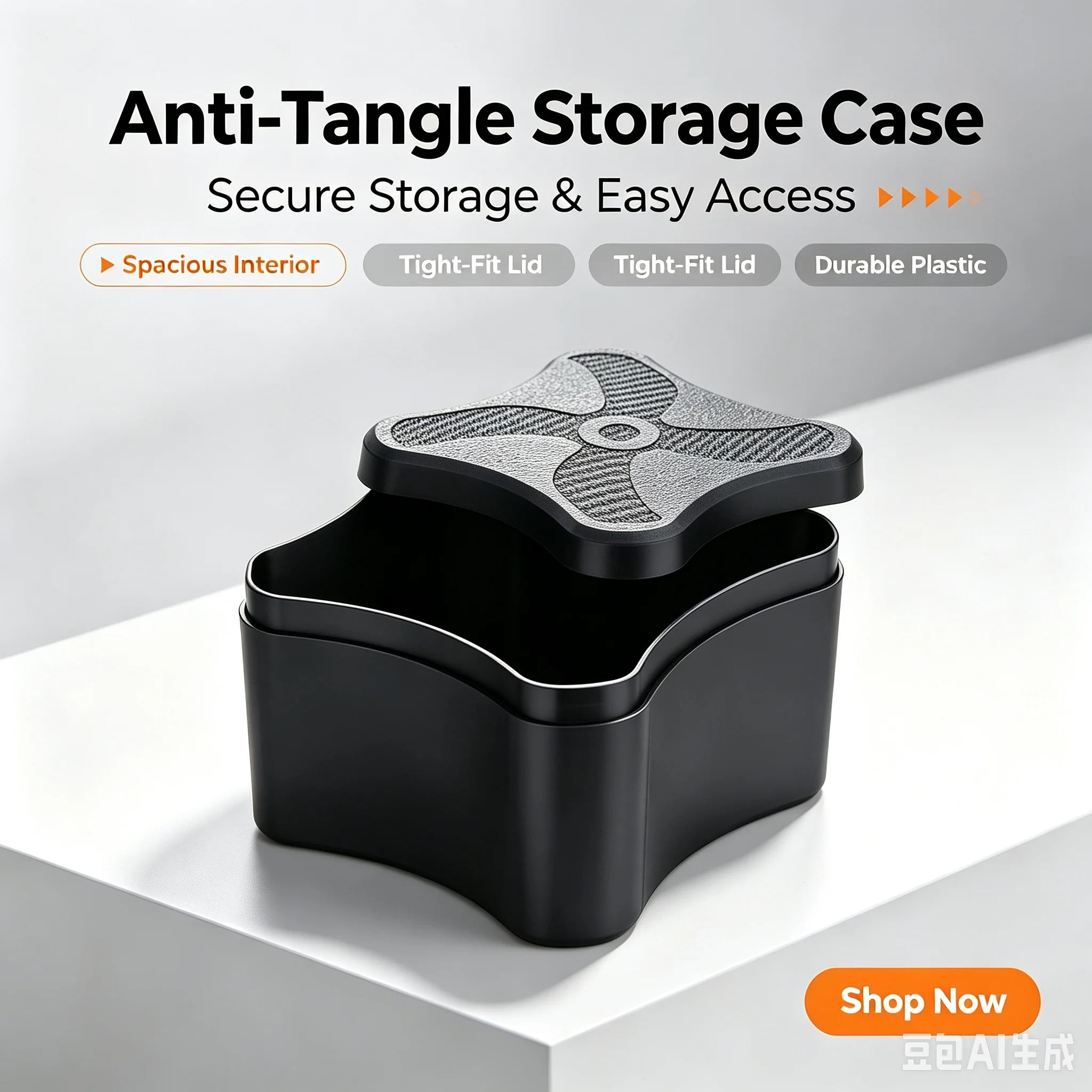 Black PC Portable Anti-Tangles Storage Case For DJI AVATA 360 Propellers Protection Box Drones Accessories Storage Box