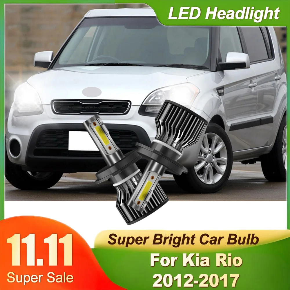 

2PCS Car LED Headlight 6000K White H4 High Low Beam Headlamp 30000LM 300W For Kia Rio 2012-2016 2017 Plug and Play Car Light