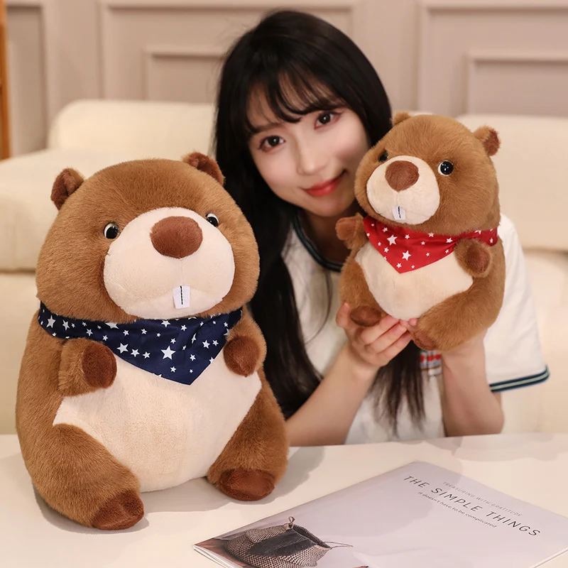 22-45 سنتيمتر محاكاة لطيف جرذ الأرض مع وشاح ألعاب من القطيفة لينة محشوة الحيوانات الكرتون السمين رقيق ماوس للفتيات الهدايا ديكو