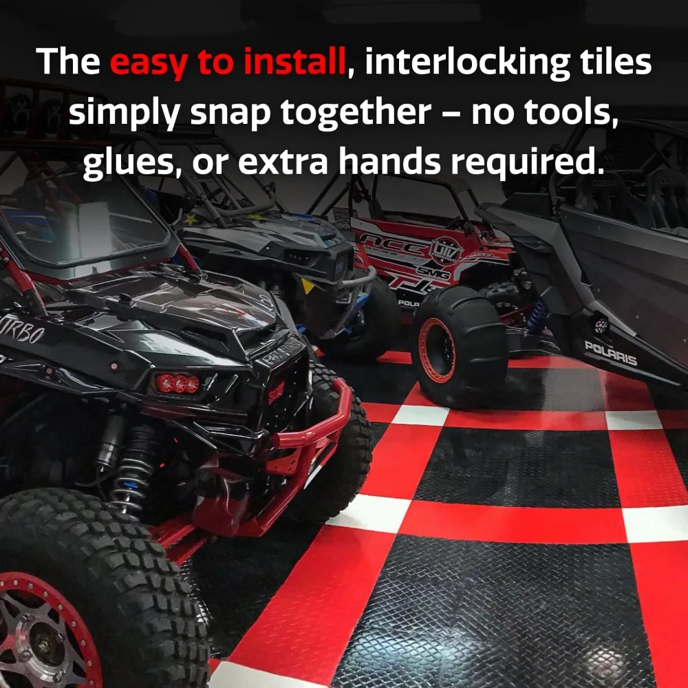 بلاط أرضية جراج كوبوليمر شديد التحمل غير قابل للانزلاق، أرضيات وحدات متينة، سهلة التركيب، حل طويل الأمد