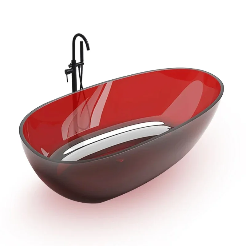 

1.7 meters freestanding transparent oval bathtub freestanding bathtub