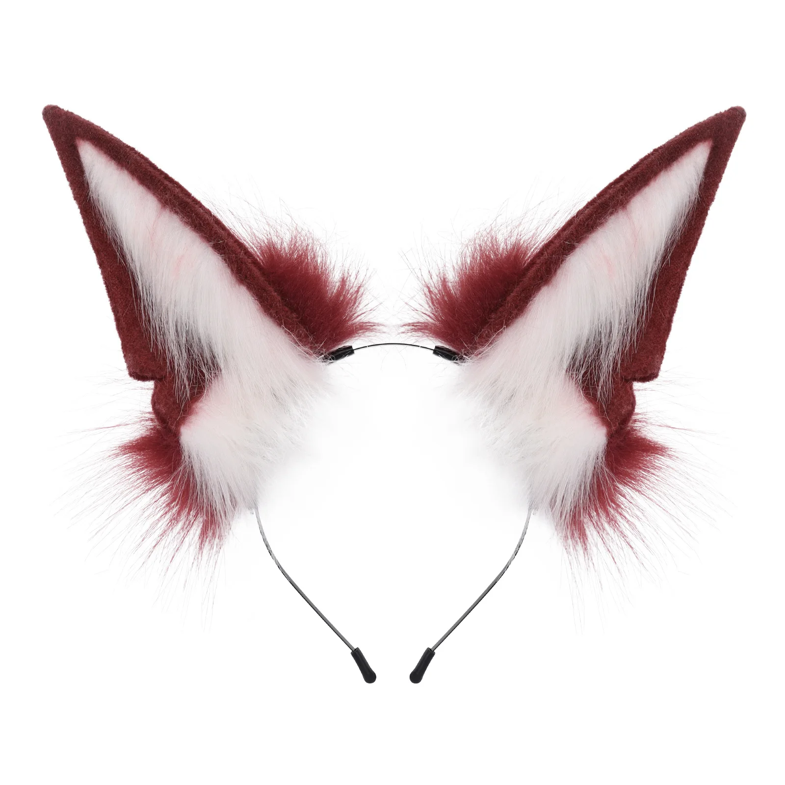 Handmade Animal Fur Wolf Fox Ears Headband Cosplay Headwear Hair Hoop Head Accessories for Cosplay Party