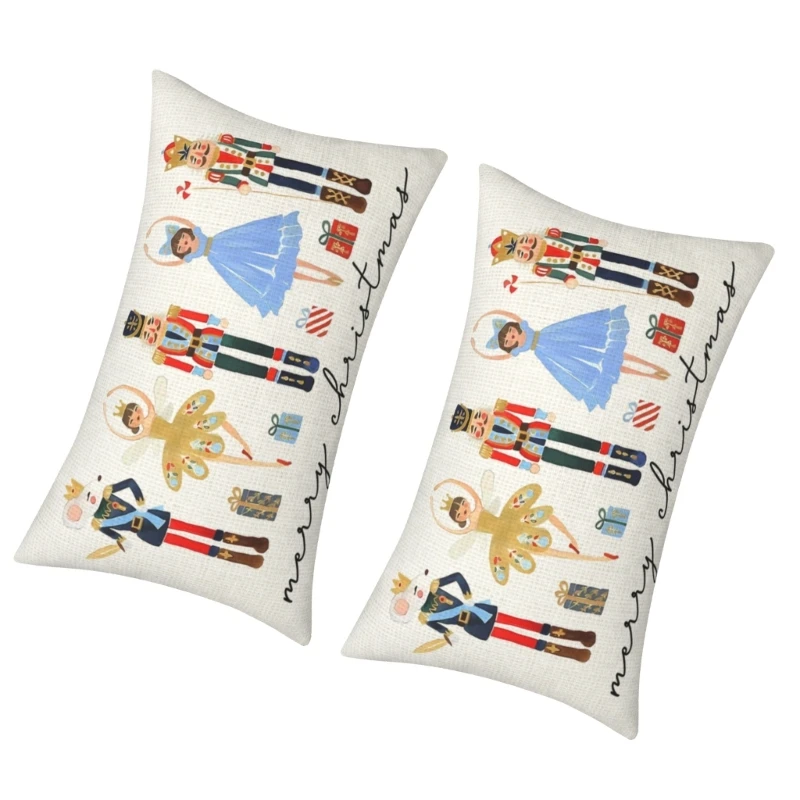 Pack of 2 Pillow Covers, Christmas Themed Soft Polyester Cushions Shell Pillowcase Comfortable Pillow Cover Dropshipping