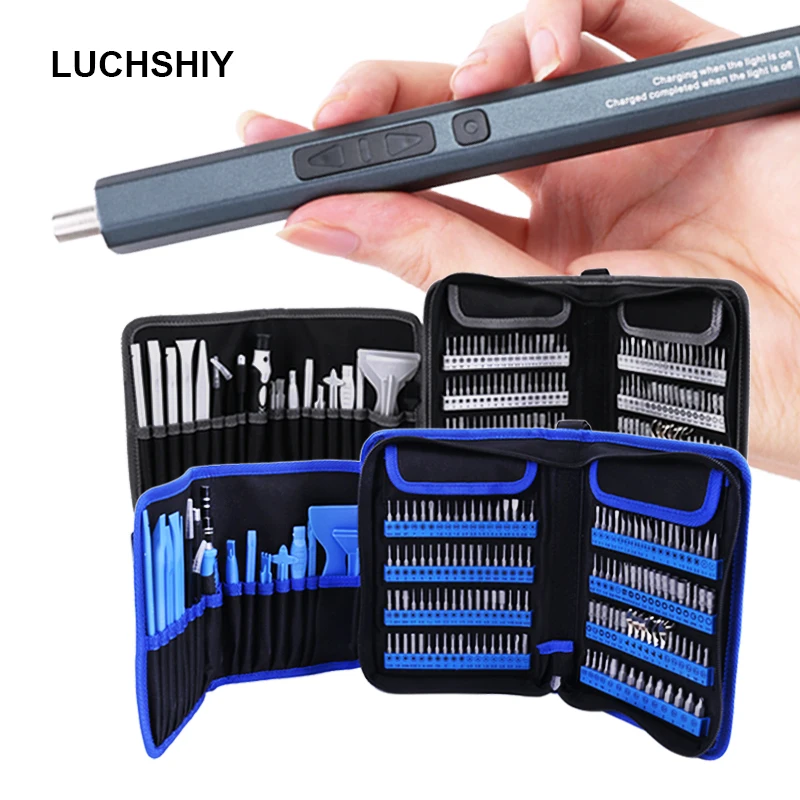 182 In 1 Precision Electric Screwdriver Set Cordless Multifunctional Magnetic Screwdriver Set Power Tools For Repair Phone PC