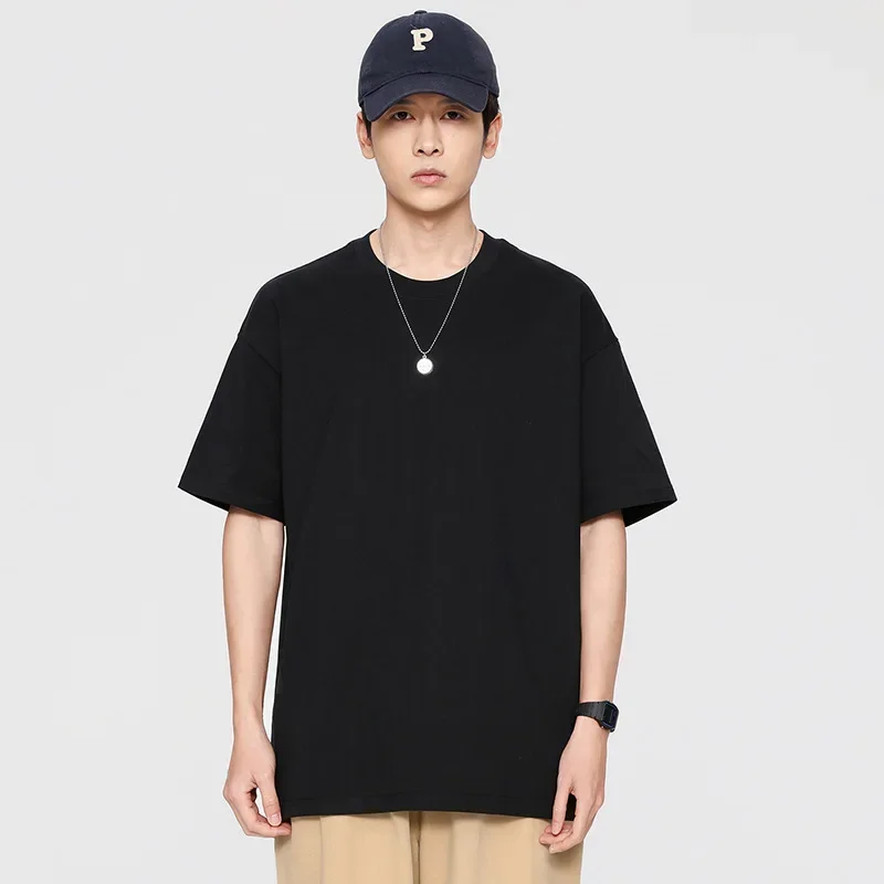 MRMT 2026 Brand New 100% Cotton Men\'s T-shirt Oversize Loose Men T shirt Medium Sleeve Man T-shirts O-neck Tops Tees for Male