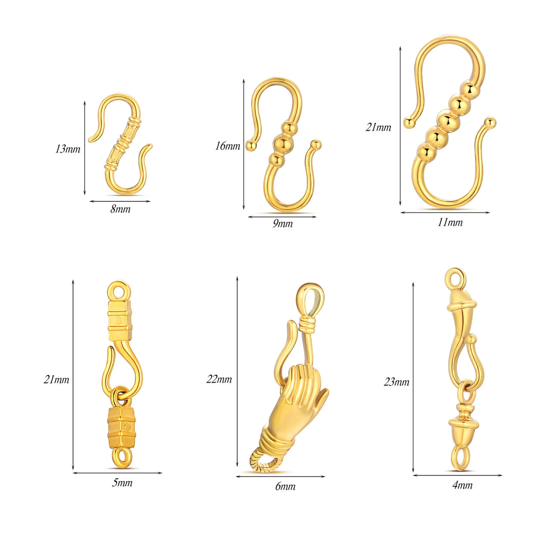 

10Pcs/lot Wholesale S Shape Hook Metal Connector DIY Bracelet Necklace Jewelry Buckle Fasteners Silver/Gold Color Accessories