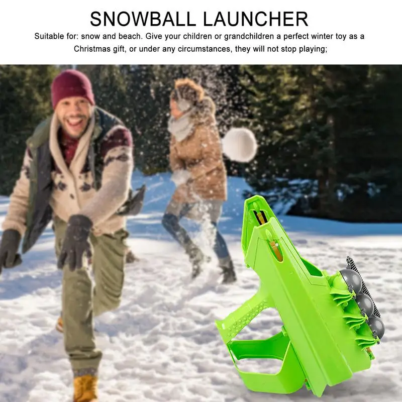 Mainan blaster Snowball, mainan luar ruangan musim dingin, pembentuk dan peluncur bola salju bulat untuk musim dingin