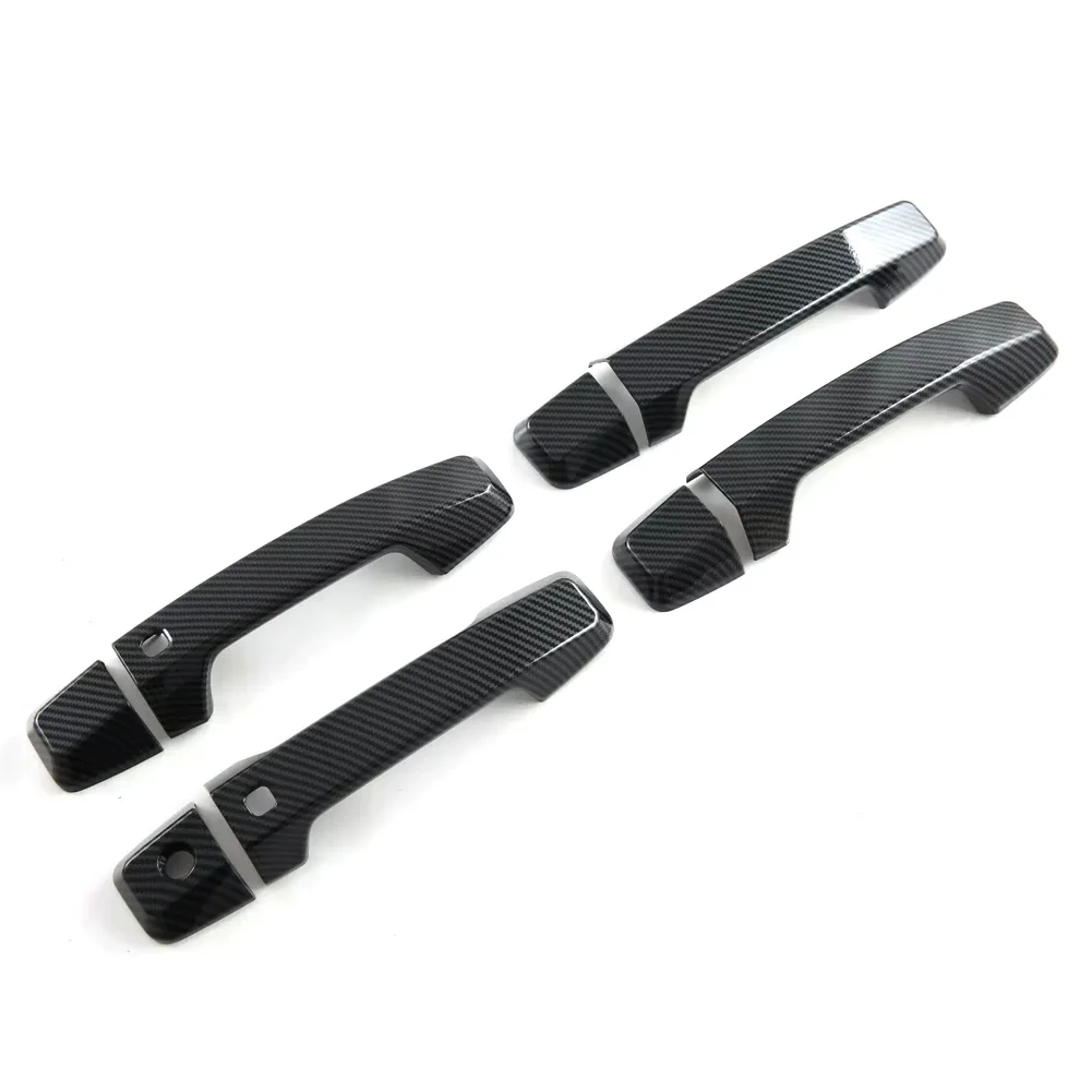 

1 Set Car Exterior Side Door Handle Cover Trim Fit for Mitsubishi Triton MV 2024 Carbon Fiber Texture Style