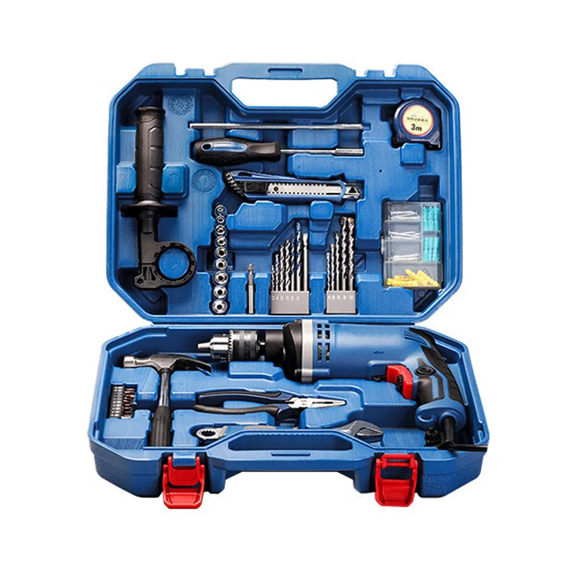 Hot Sale Factory Outlet 13mm 710W Cordless DrillHousehold Hand Drill Wired Electric Toolbox Multifunctional Set