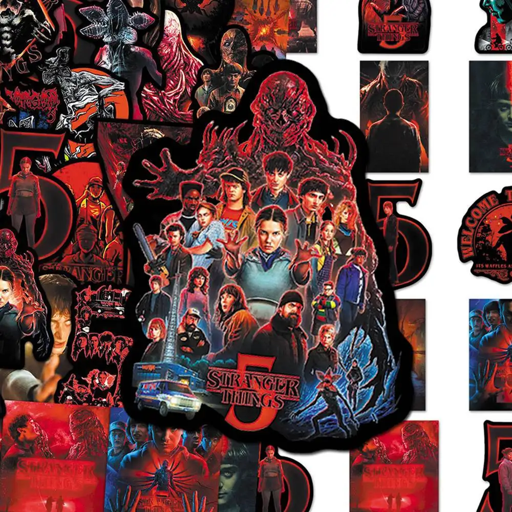 

New 50 Sheets for Stranger 5 Stickers High-Resolution Character Poster Artwork DIY Desktop Stationery Decals Decoration Gift