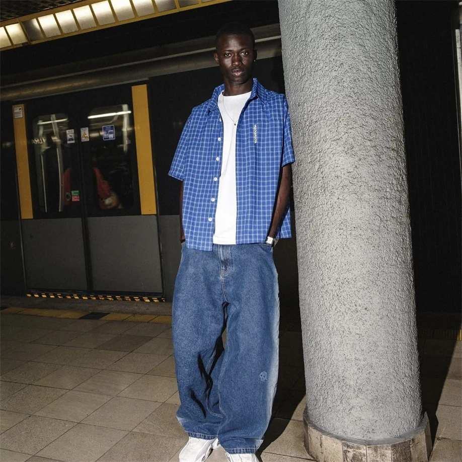 

Faionable Plaid Print ort Sve irt ex Summer Casual Top Trendy Loose Fit Breathable Cool Sensation All-Match