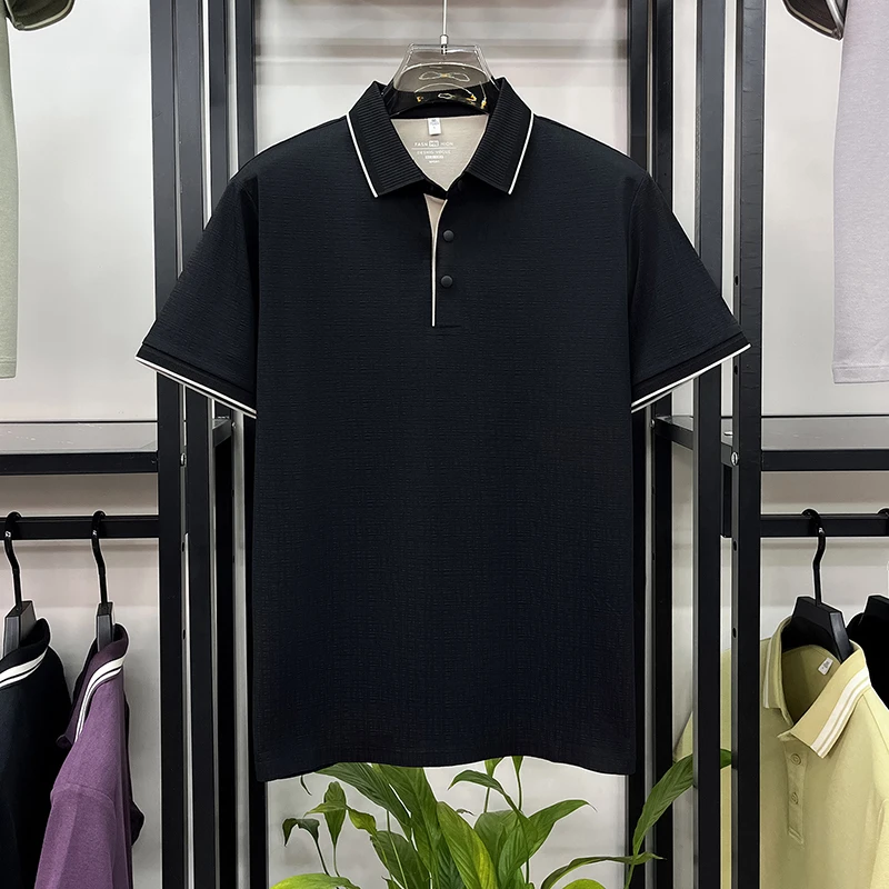 

Summer New Men's Solid Color Fashionable Casual Breathable Short-Sleeved Polo Shirt/Gr28207