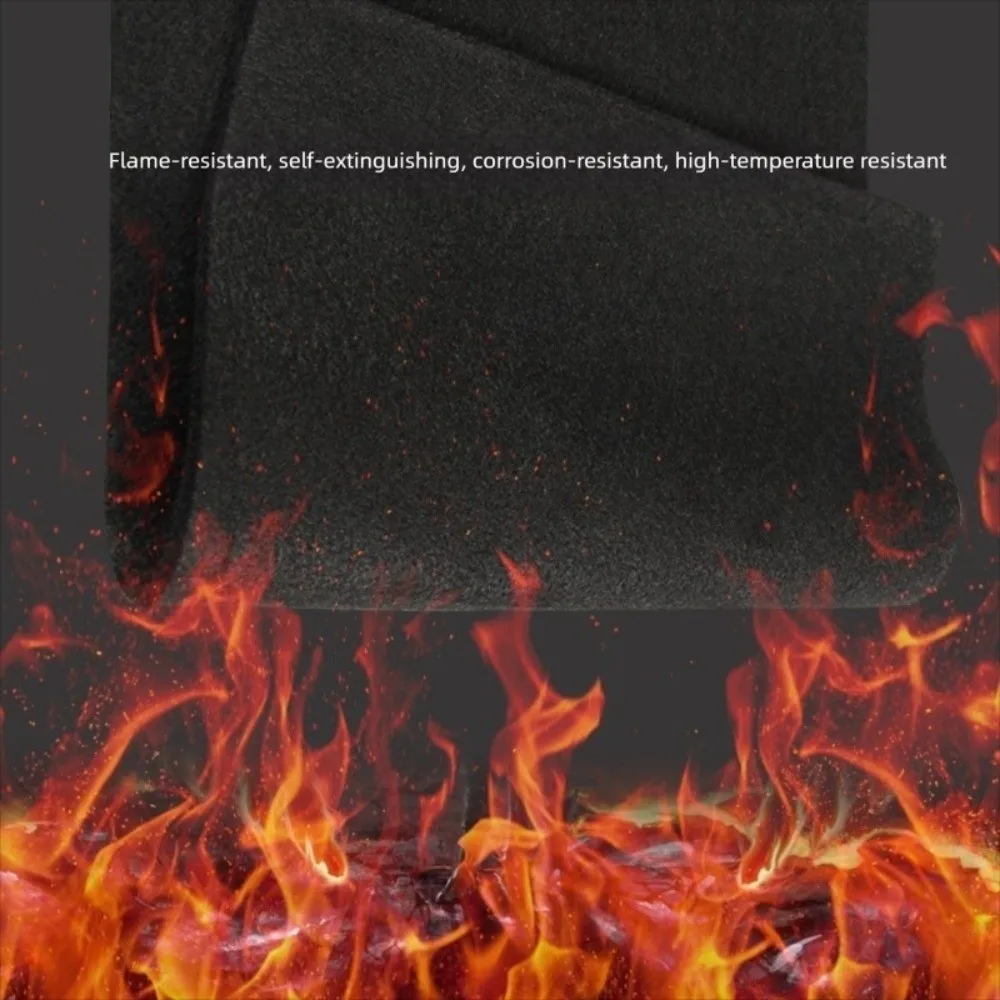 100*100cm Karpet Serat Karbon Tahan Api Hitam Pelindung Obor Tahan Api Tahan Suhu Tinggi
