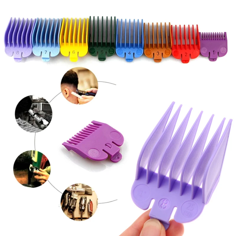 2/3/8/10Pcs Hair Clipper Limit Comb Guide Limit Comb Trimmer Guards Attachment 3-25mm Universal Colorful