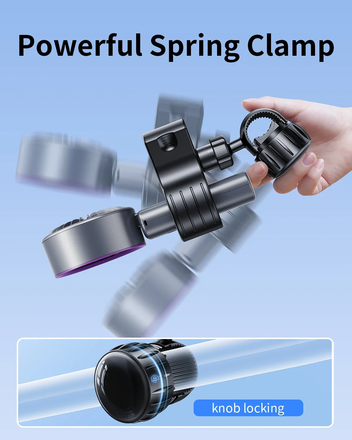 Eary Klip Penyangga Kipas Genggam Kereta Dorong Bayi Dapat Disesuaikan Dudukan Universal Beralih ke Aksesori Kereta Bayi Portabel Mini Clip-on