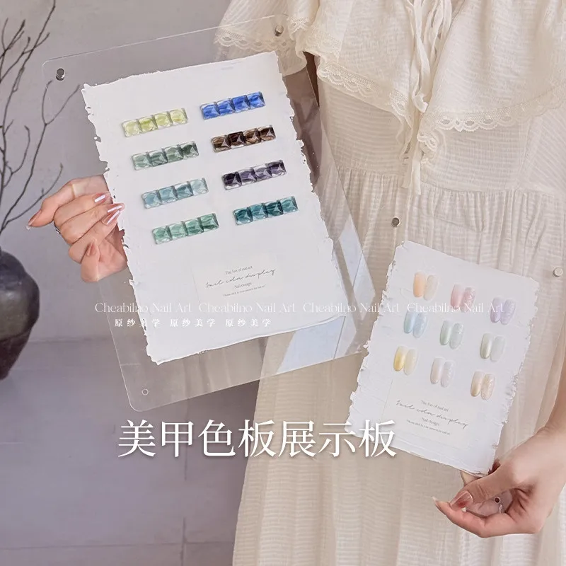 Acryl Nagel Gel Polnisch Display Diagramm Farbkarte mit falschen Spitzen Zeigt Regal Nagelspitzen Farbkarte Nail Art Display Board Rack
