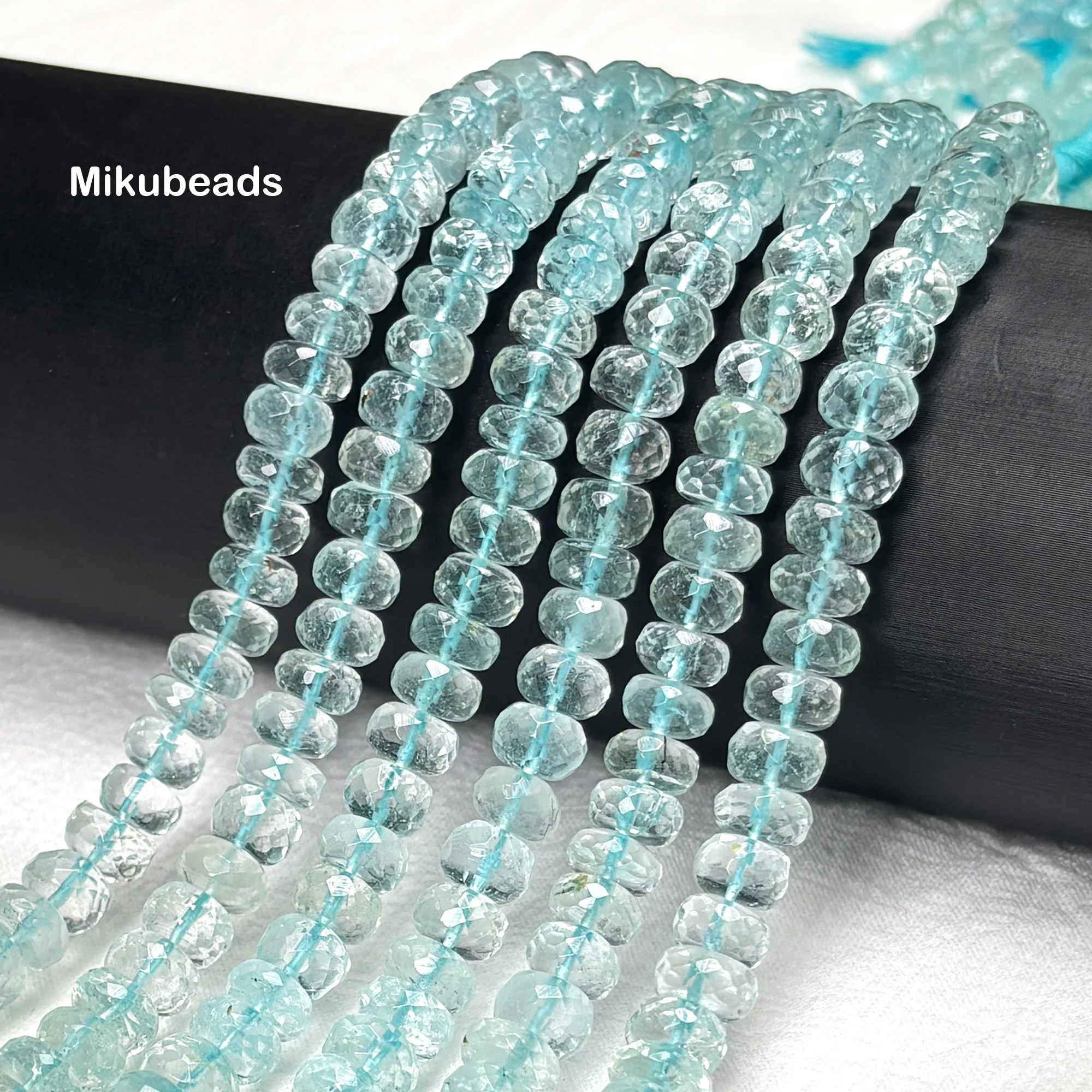 Оптовая продажа, натуральный 4-9 мм синий топаз, граненые круглые бусины Rondelle для изготовления ювелирных изделий, ожерелье, браслет, Mikubeads Оптовая продажа, натуральный 4-9 мм синий топаз, граненые круглые бусины Rondelle для изготовления ювелирных изделий, ожерелье, браслет, Mikubeads