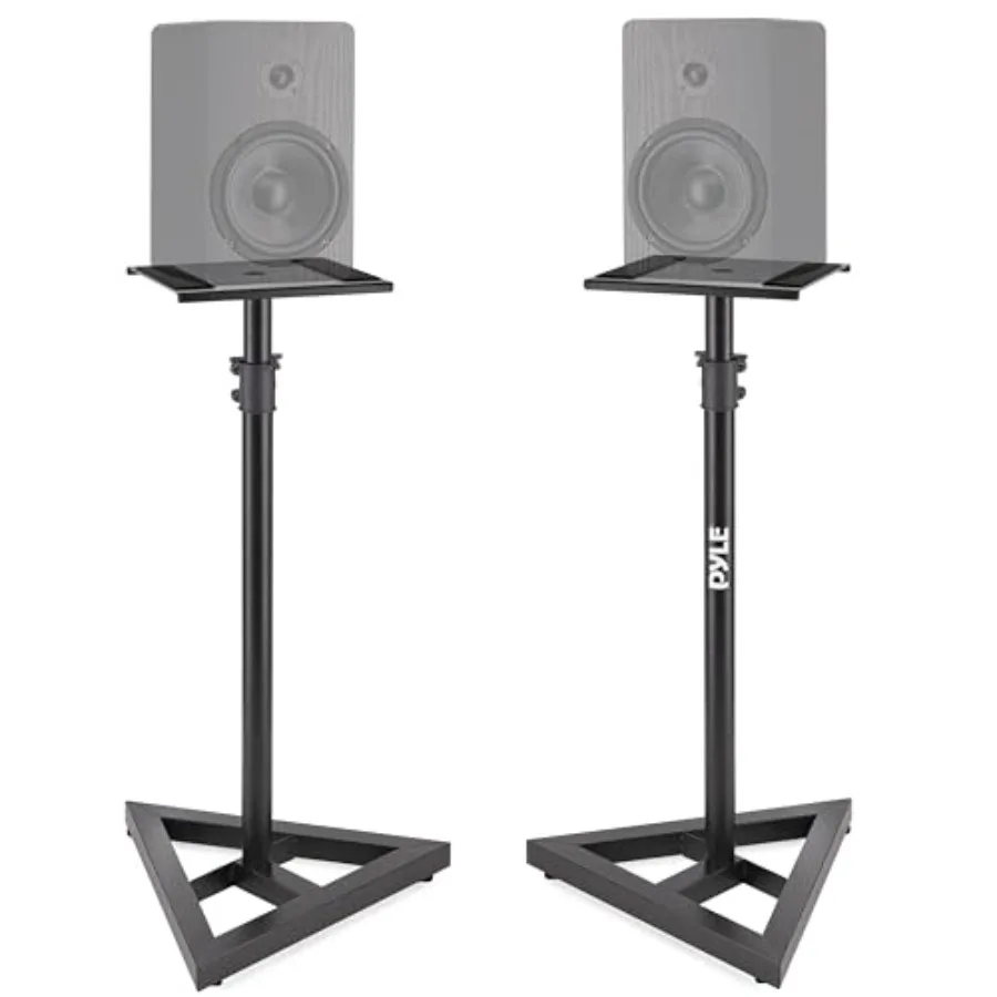 Par de Suportes para Caixas de Som Sound Play 1 e 3 - Altura Ajustável Telescópica de 26 a 52 Polegadas, Reforçado, com Três Pontos de Apoio