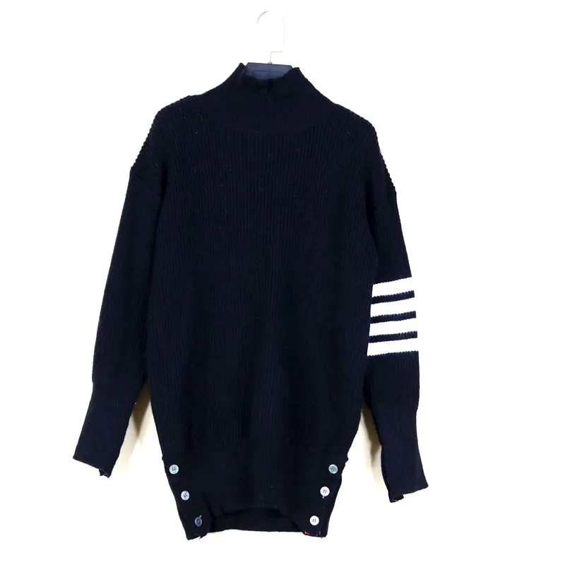 Suéter de Punto Hoado de Manga Larga Estilo Urbano, Hilo ueso, Cuello Medio Alto, Csa Interior Cálida para Mujer, Otoñ...