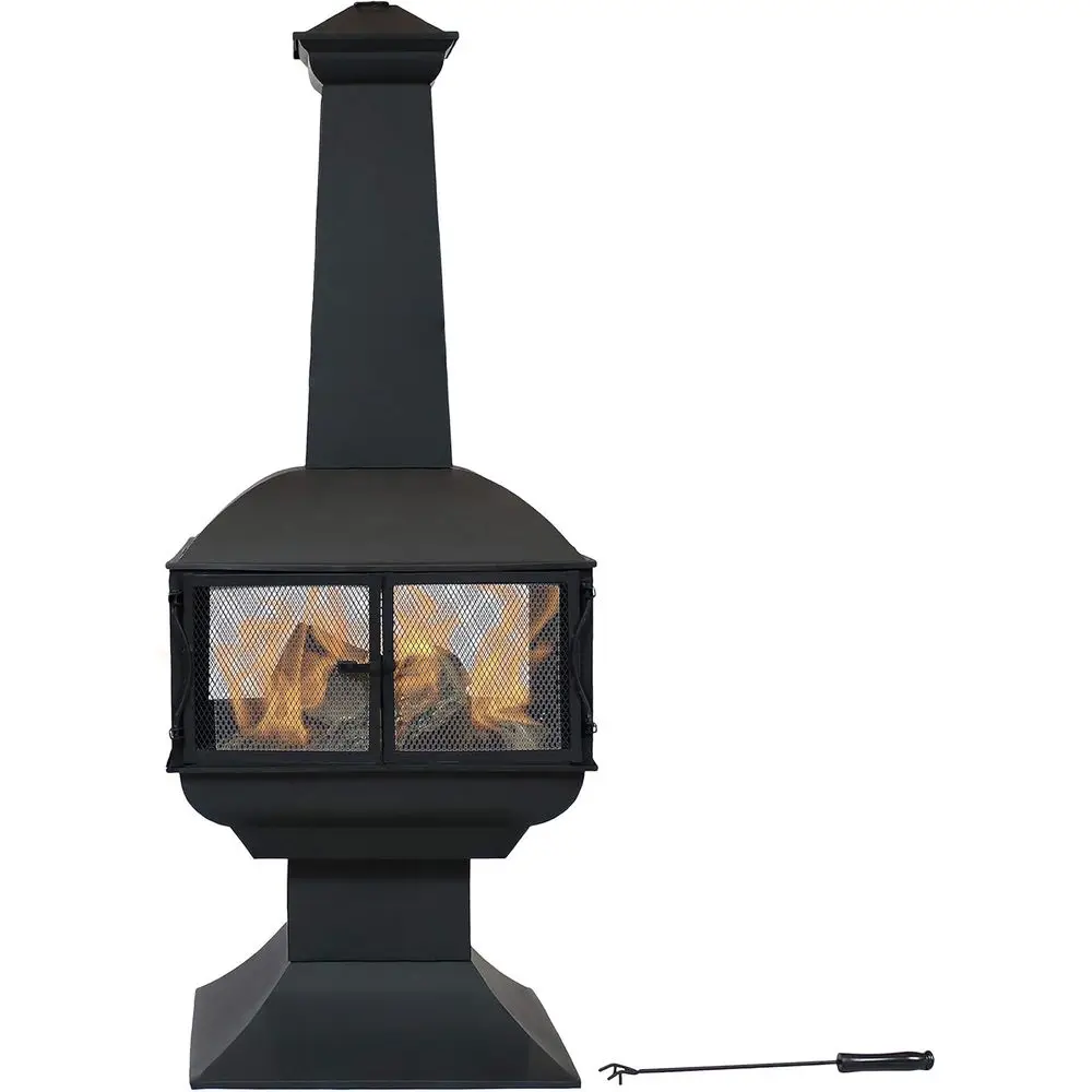 

Большой уличный камин-чиминея – уличный камин с дымоходом – костровая чаша для патио – решетка и дрова для розжига в комплекте