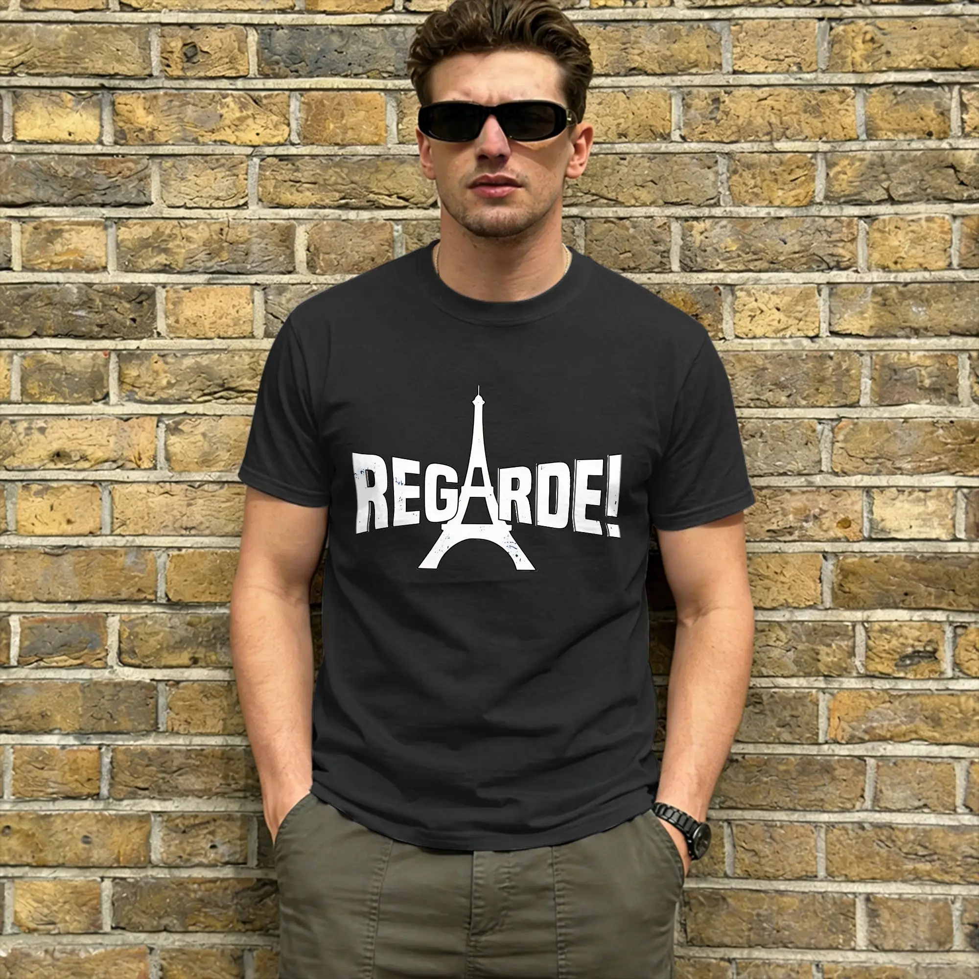 Regarde! T-Shirt Summer Monroe Eurovisions 2026 Popular T-Shirts Men Cotton O-Neck Plus Size Top Tees Vintage Tshirt