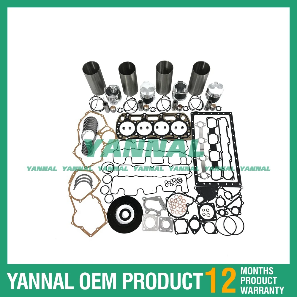 404C-22T Cylinder Liner Kit With Gasket Set Bearing For Perkins Excavator Engine Parts