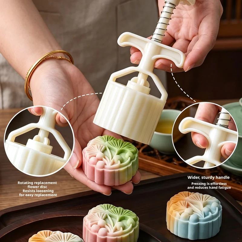 Ginkgo Leaf Mooncake Mold Hand Press Food Grade Pastry Mold for Mung Bean Cake Snacks Home Baking Tool