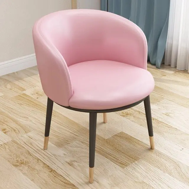 Luxury Chair Household PU Leather Stool Armchair Manicure Shop Makeup Stool Restaurant Dessert Shop Chairs Living Room Furniture