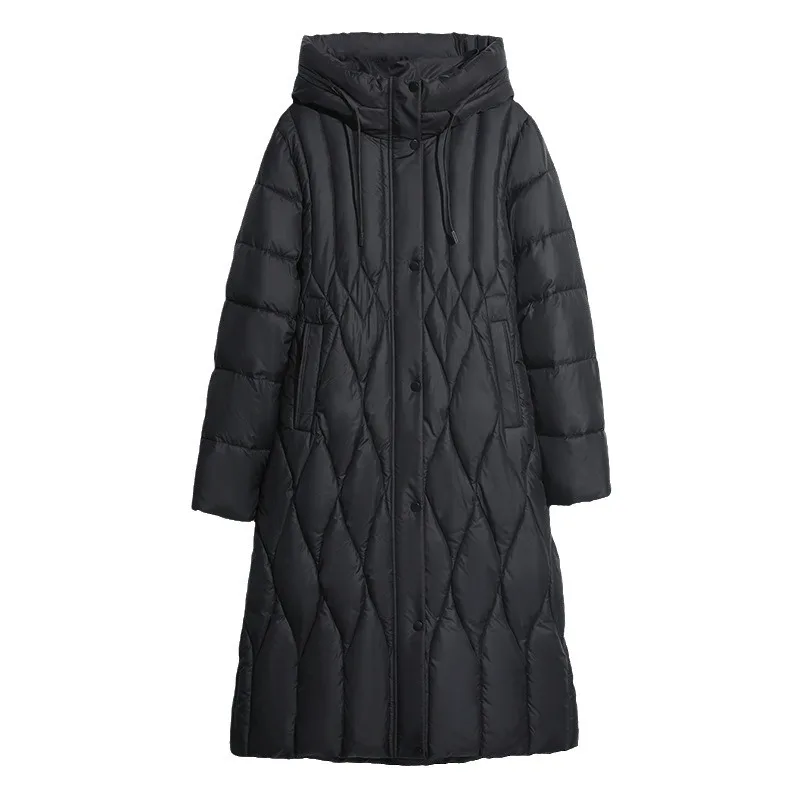 Dames Winter Parka Vrouw Slim Fit Katoenen Jas Voor Dames Lange Dikke Capuchon Over De Knie Katoenen Jassen Bovenkleding