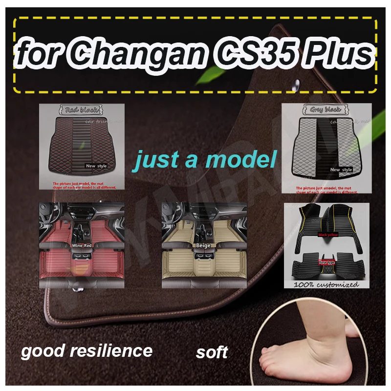 LUXURY Car Floor Mats For Changan CS35 Plus 2018-2023 22 21 20 19 Custom Auto Foot Pads Automobile Carpet Cover Interior