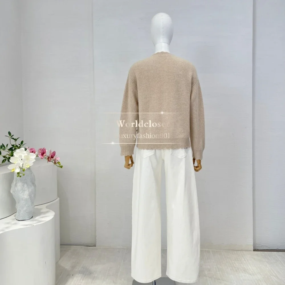 عالية الجودة دقيق الشوفان الكاكي كم طويل القوس الدانتيل سترة بلايز 2025 جديد