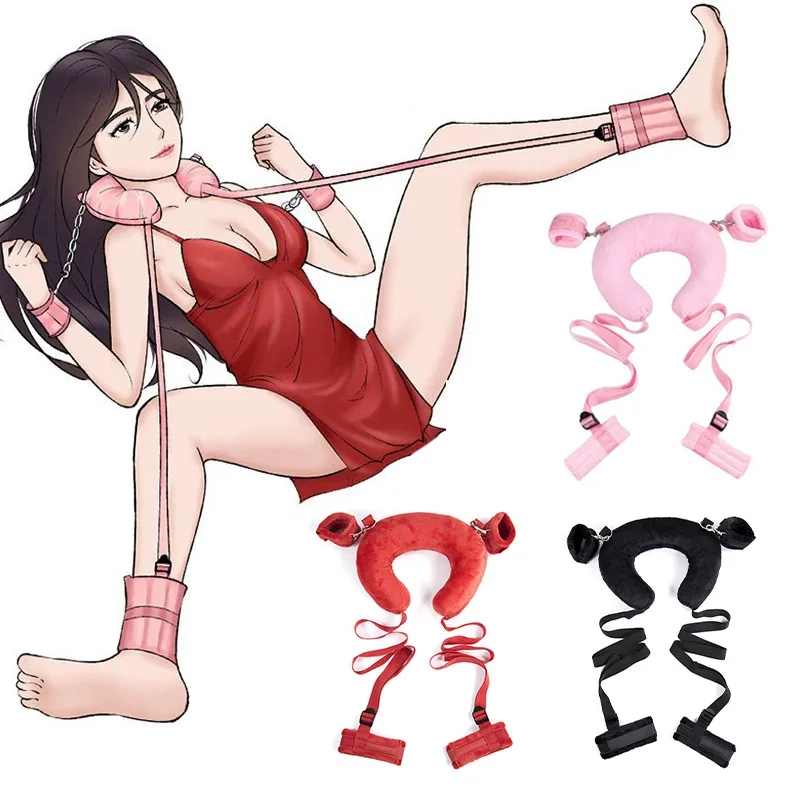 Erotic Sex Toys Cotton Bdsm Bondage Set Handcuffs Sexy Leg Pillow Thinning Belt Bending Orgasm Couple Toys