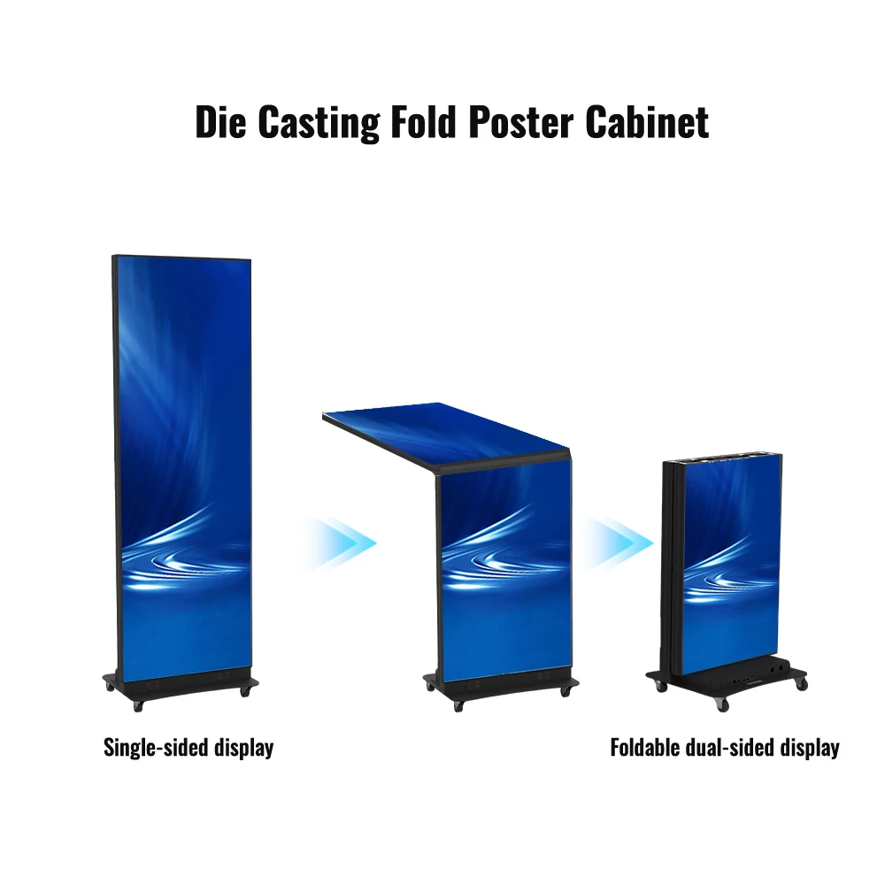 All-in-one Instant Setup Connectable Foldable LED Display Advertising Poster Screen For Store Promotion