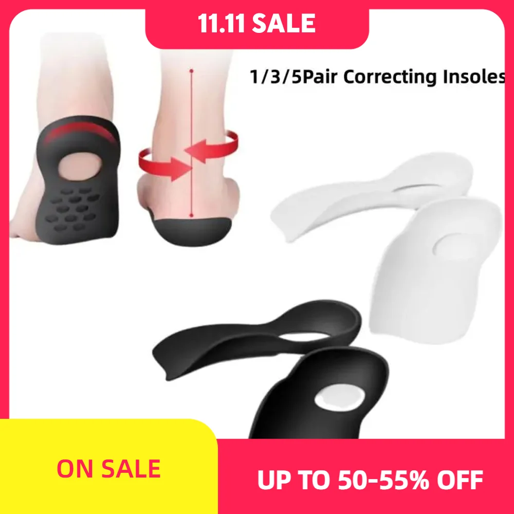 1 Pairs Orthotic Correcting Insoles For Flat Foot O-shaped Legs Correction Arch Support Plantar Fasciitis Orthopedic Insoles