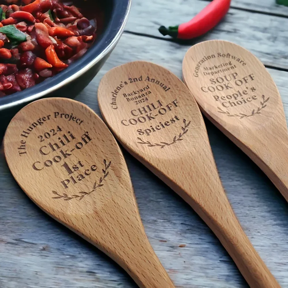 

Custom 1Pcs Chili Cookoff Spoon Prize 1st/2nd/3rd Place/Spiciest Kitchen Accessory Table Decoration Cooking Supply Soup Showdown
