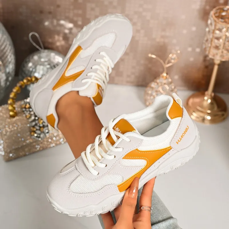 2026 New Color Blocking Mesh Women's Sneakers Soft Soled Low Tap Loafers Lightweight Comfort Women Shoes Zapatillas De Mujer