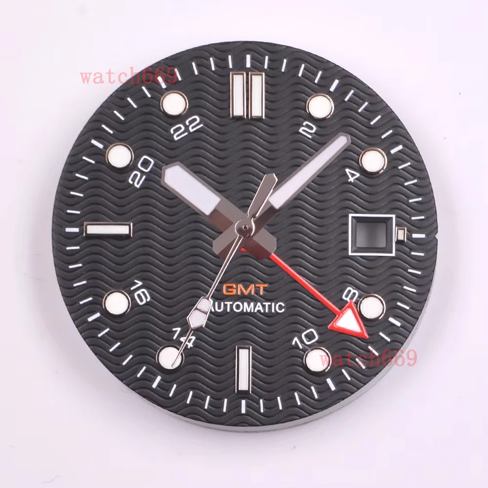 NH34 Dial 31mm Black/blue/white Sterile Dial Watch Hands Green Luminous Fit NH34  Movement Accessories