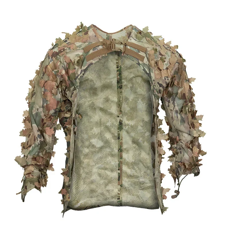 Taktik Blatt Tarnung Umhang Jagd kleidung Mesh Aldult Camuflaje Airsoft CS Schieß anzug Outdoor-Jagd ausrüstung