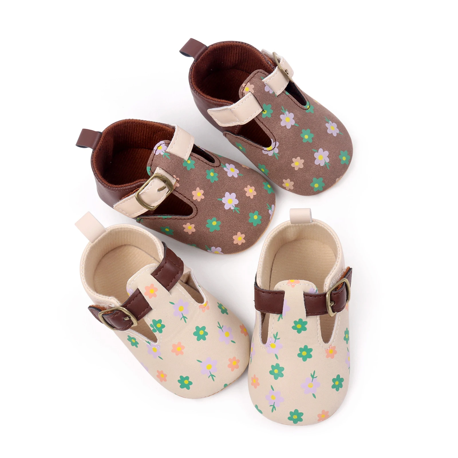 

Lioraitiin Toddler Baby Girls Princess Shoes, Soft PU Leather Flower Non-slip Bottom First Walker Shoes Shoes
