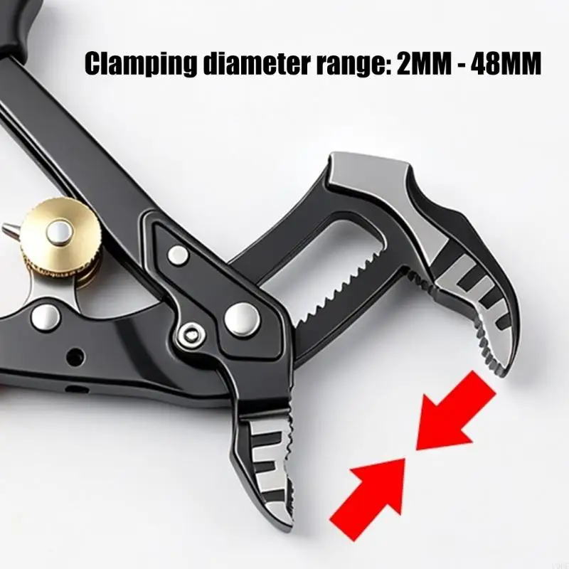 Automatic-Adjusting Water Pliers with Serrated Gripping Teeth and Metal Construction for Plumbing Fittings, Connectors, and