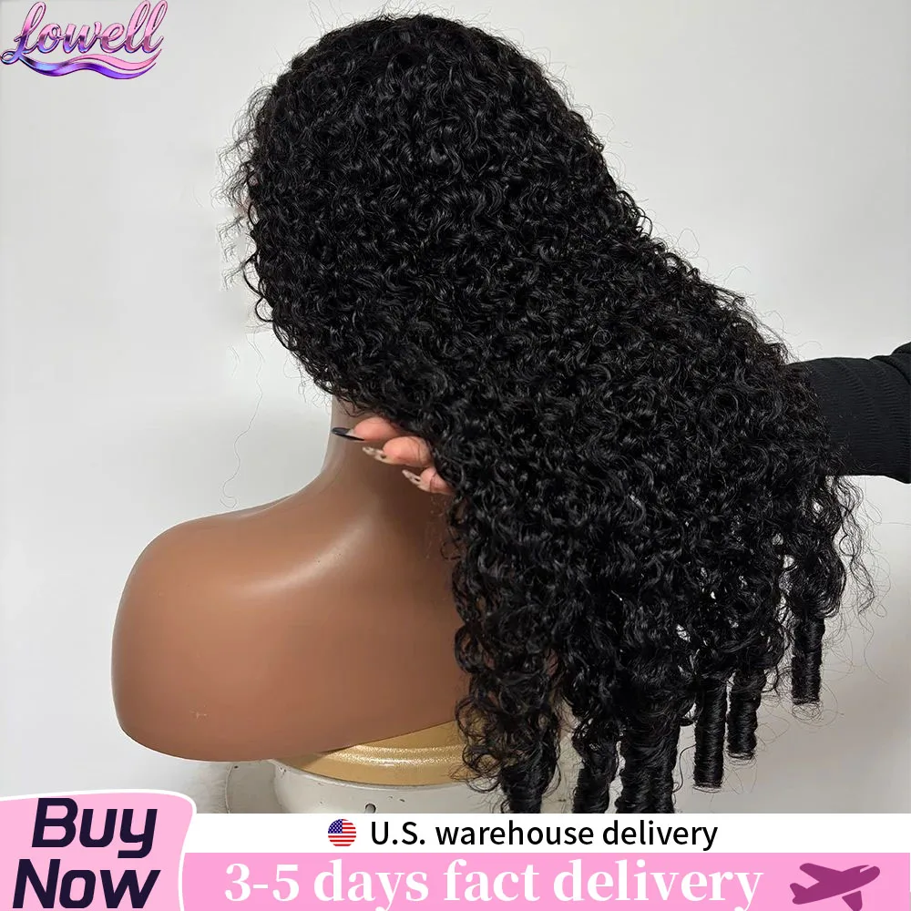 

Lowell 40 дюймов 1B Черный 13X4 13X6 Парик из бирманских вьющихся волос 250% Плотность Отбеленный завязанный волнистый фронтальный парик с глубокими волнами