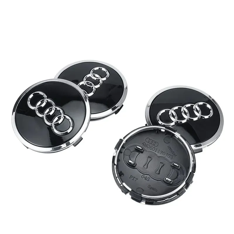 4 peças para Audi Quattro A1 A2 A3 A4 A5 A6 A7 A8 S3 S6 Q3 Q5 7, Calotas de Roda de Reposição para Estilização Automotiva 60mm 61mm 69mm 68mm