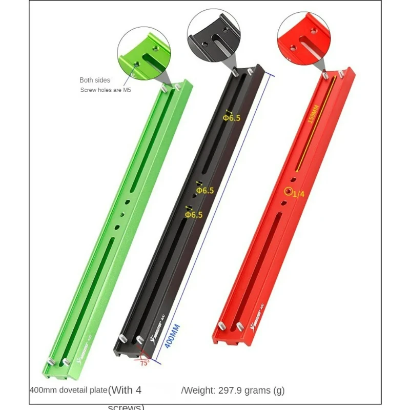 angeleyes-four-screw-dovetail-plate-equatorial-mount-clamp-400mm-quick-release-compatible-with-xinda-red-black-green