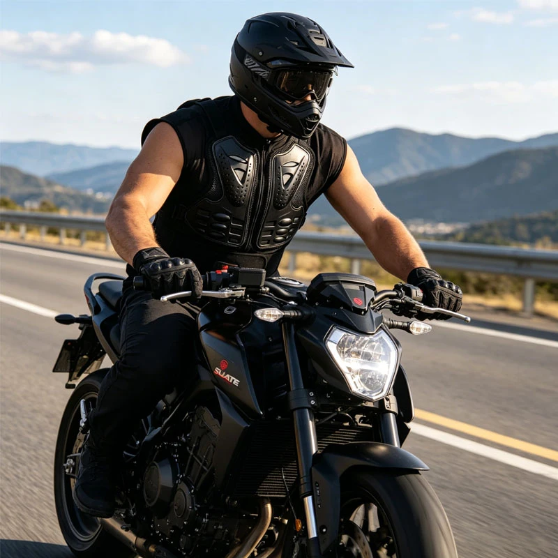All-season Breathable Sleeveless Motorcycle Protective Armor Vest Chest Back Guard MTB Motocross Riding Jacket Accessories