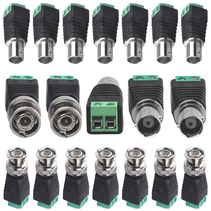 4/10 قطعة BNC ذكر أنثى Q9 التوصيل محول مأخذ التوصيل موصل مع محطة المسمار للصوت والفيديو CCTV كاميرا مراقبة